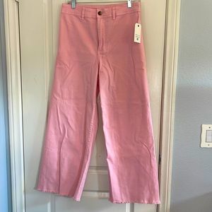 Adorable bubble gum pink wide leg jeans